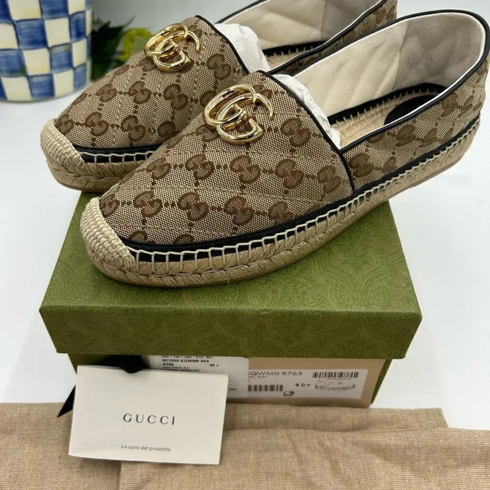 Women’s Gucci, GG Supreme canvas Espadrilles size 40.5 made in Italy
